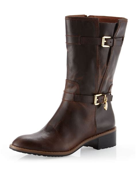 michael kors brown boots sale|Michael Kors adjustable buckle boots.